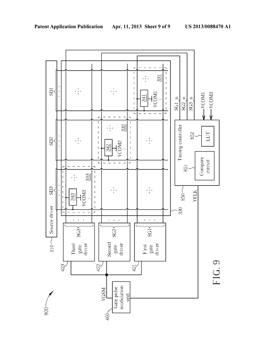 LIQUID CRYSTAL DISPLAY HAVING ADAPTIVE PULSE SHAPING CONTROL MECHANISM - diagram, schematic, and image 10