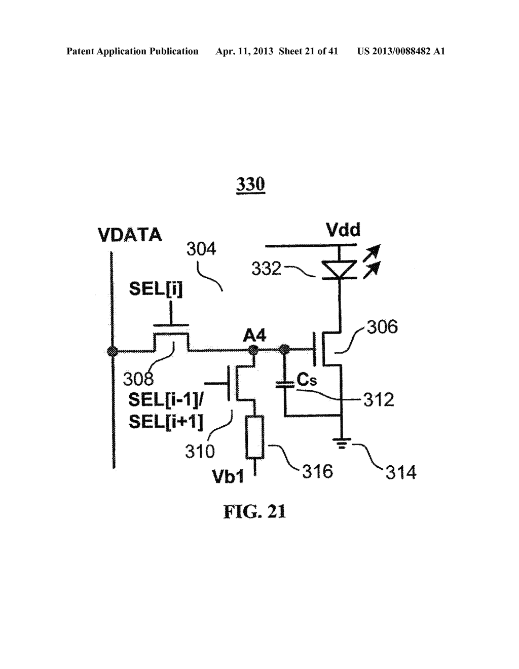 METHOD AND SYSTEM FOR DRIVING AN ACTIVE MATRIX DISPLAY CIRCUIT - diagram, schematic, and image 22