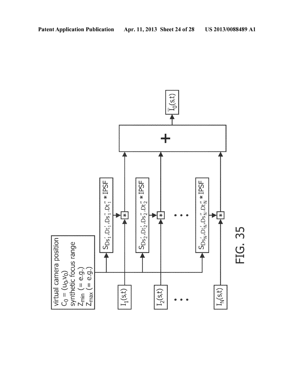 METHOD AND SYSTEM FOR PRODUCING A VIRTUAL OUTPUT IMAGE FROM DATA OBTAINED     BY AN ARRAY OF IMAGE CAPTURING DEVICES - diagram, schematic, and image 25