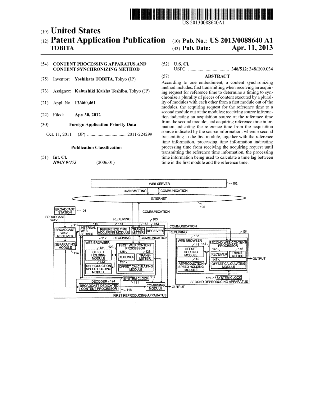 CONTENT PROCESSING APPARATUS AND CONTENT SYNCHRONIZING METHOD - diagram, schematic, and image 01