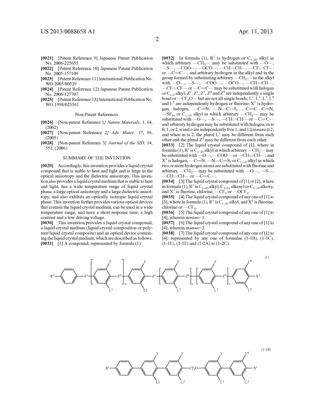 CHLOROFLUOROBENZENE COMPOUND, OPTICALLY ISOTROPIC LIQUID CRYSTAL MEDIUM     AND OPTICAL DEVICE - diagram, schematic, and image 04