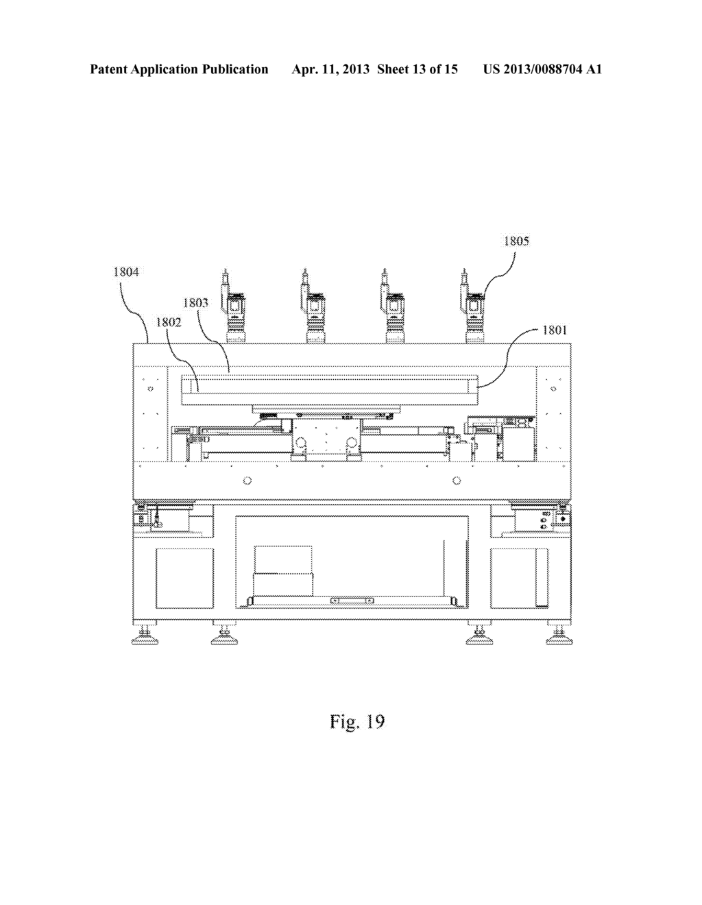 Ultra-Large Size Flat Panel Display Maskless Photolithography System and     Method - diagram, schematic, and image 14