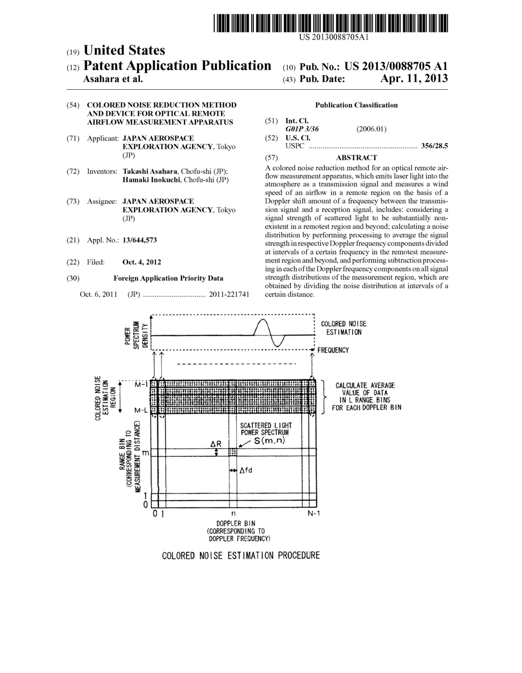 COLORED NOISE REDUCTION METHOD AND DEVICE FOR OPTICAL REMOTE AIRFLOW     MEASUREMENT APPARATUS - diagram, schematic, and image 01