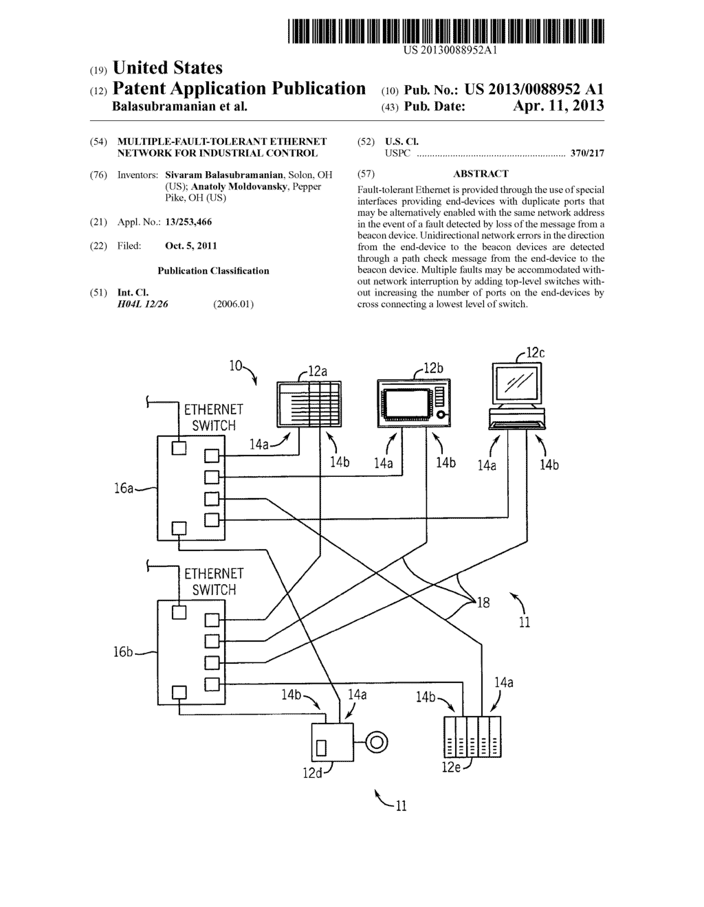 Multiple-Fault-Tolerant Ethernet Network for Industrial Control - diagram, schematic, and image 01