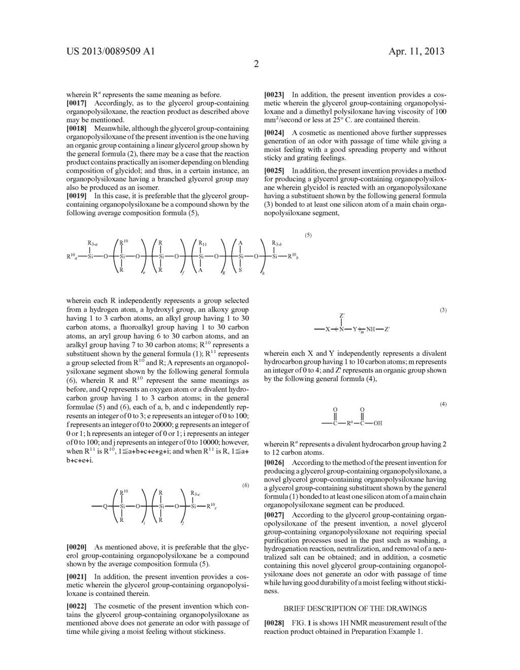 GLYCEROL GROUP-CONTAINING ORGANOPOLYSILOXANE, COSMETIC, AND METHOD FOR     PRODUCING GLYCEROL GROUP-CONTAINING ORGANOPOLYSILOXANE - diagram, schematic, and image 04