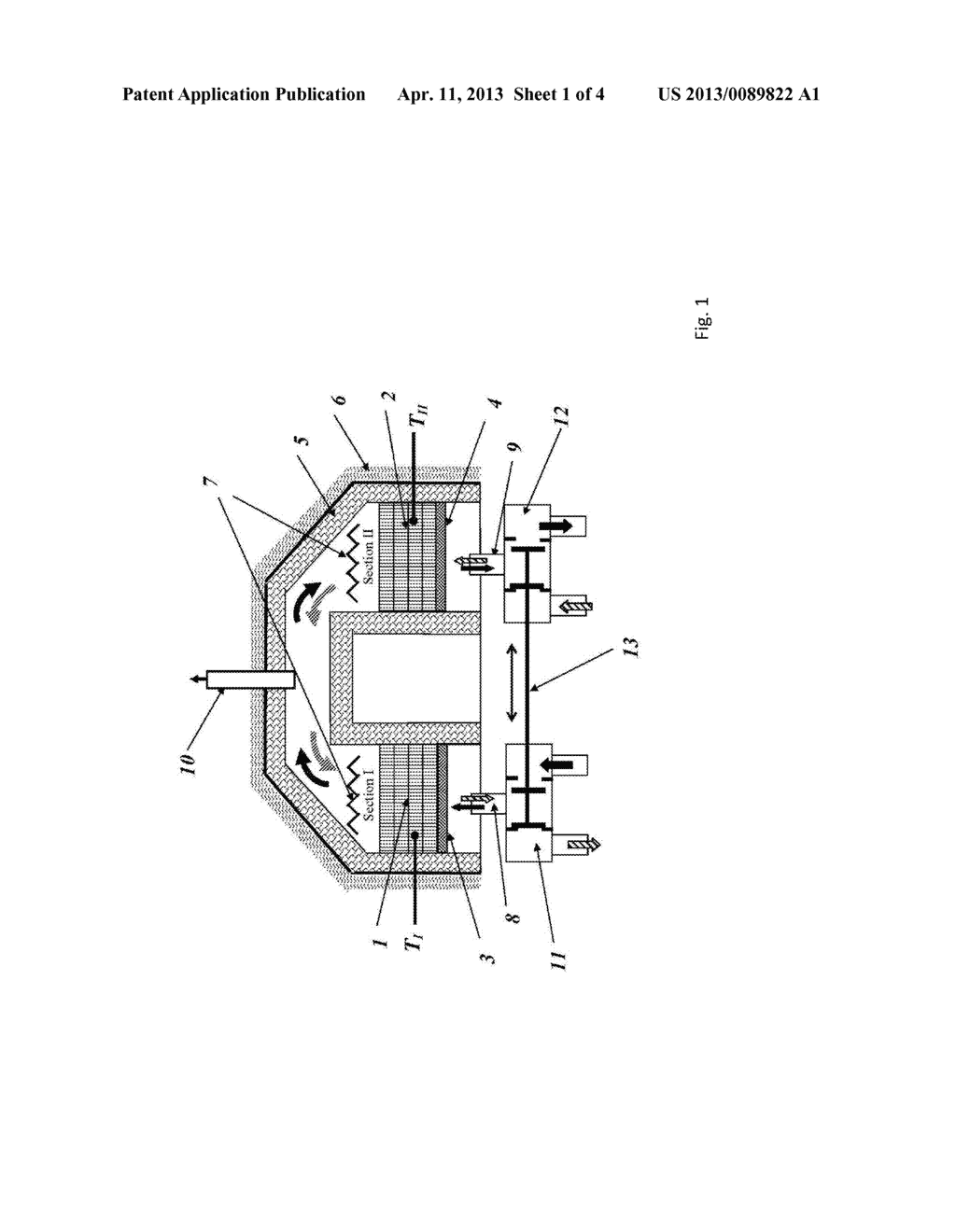 METHOD FOR UTILIZATION OF LOW-CONCENTRATION GAS MIXTURES OF COMBUSTIBLE     GAS AND AIR WITH STABLE HEAT ENERGY RECOVERY AND FLOW REVERSAL DEVICE FOR     IMPLEMENTATION OF THE METHOD - diagram, schematic, and image 02