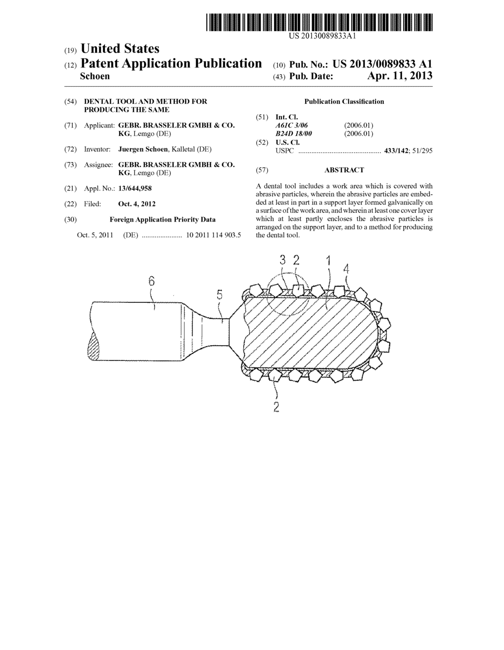 DENTAL TOOL AND METHOD FOR PRODUCING THE SAME - diagram, schematic, and image 01