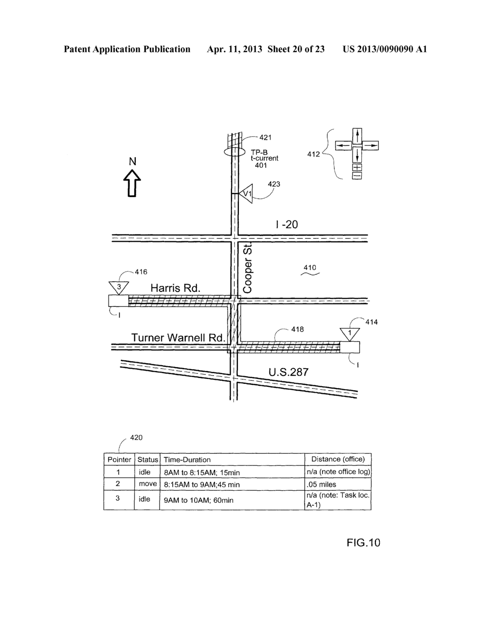 METHOD AND SYSTEM TO RECORD AND VISUALIZE TYPE, PATH AND LOCATION OF     MOVING AND IDLE SEGMENTS - diagram, schematic, and image 21
