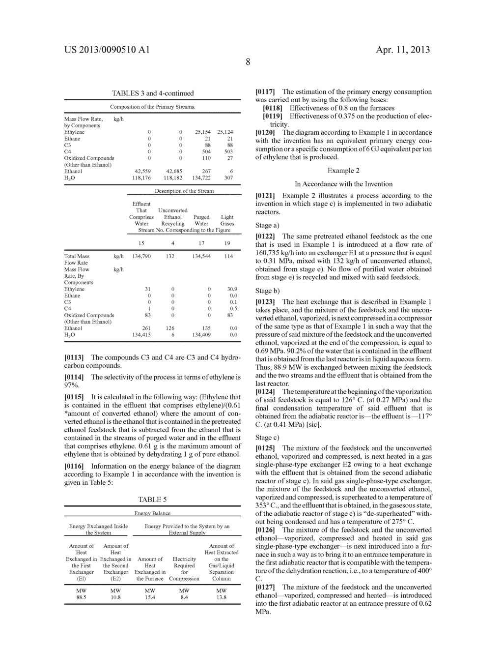 PROCESS FOR DEHYDRATION OF DILUTE ETHANOL INTO ETHYLENE WITH LOW ENERGY     CONSUMPTION WITHOUT RECYCLING OF WATER - diagram, schematic, and image 10