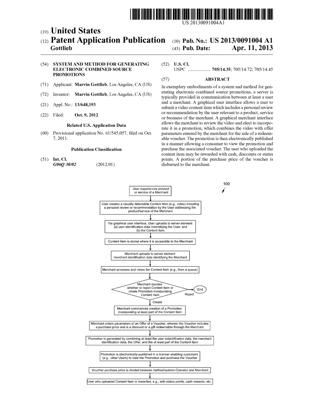 System and Method for Generating Electronic Combined Source Promotions - diagram, schematic, and image 01