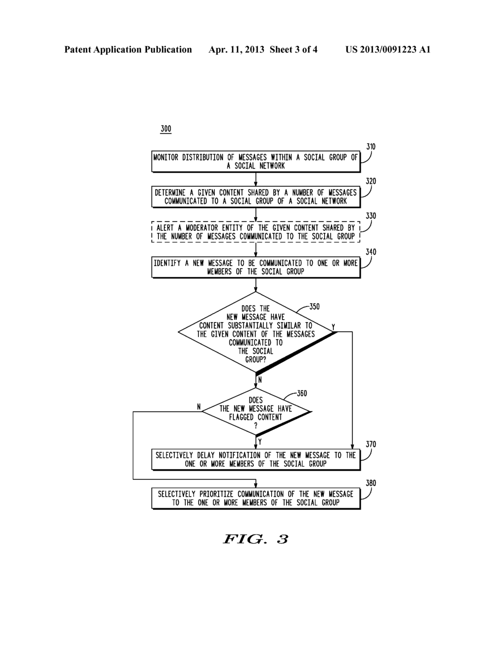 SELECTIVE DELIVERY OF SOCIAL NETWORK MESSAGES WITHIN A SOCIAL NETWORK - diagram, schematic, and image 04