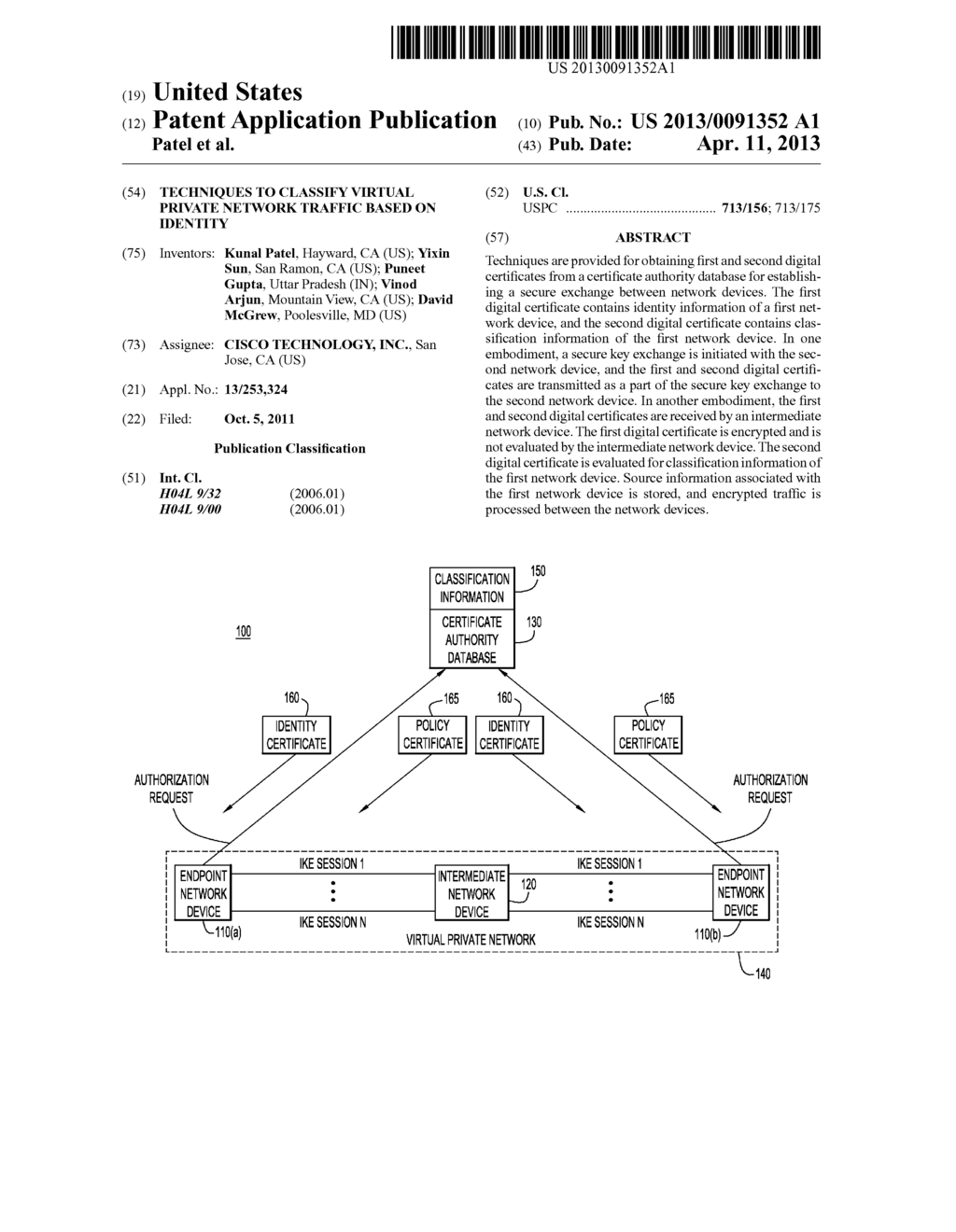 Techniques to Classify Virtual Private Network Traffic Based on Identity - diagram, schematic, and image 01