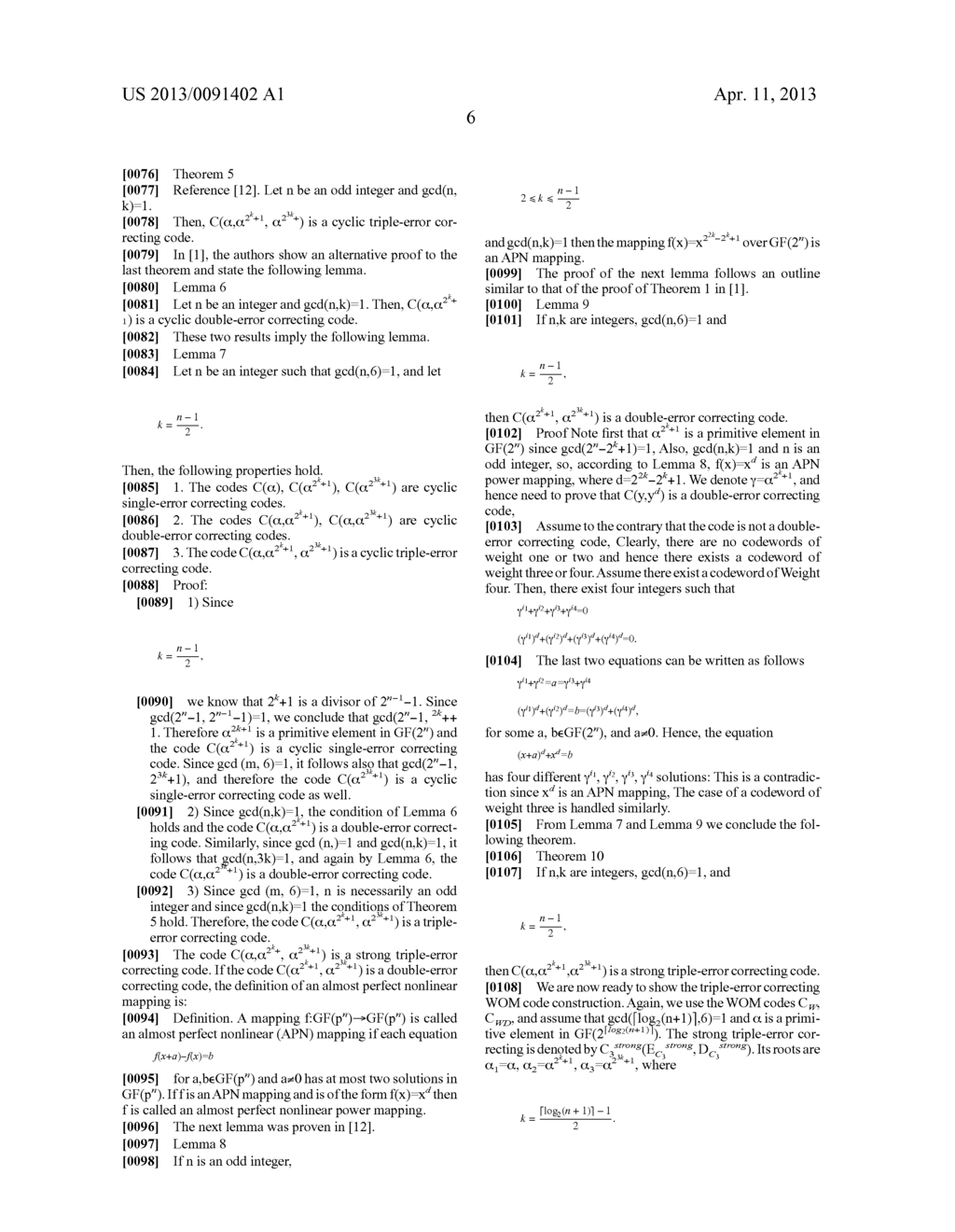 STRONG SINGLE AND MULTIPLE ERROR CORRECTING WOM CODES, CODING METHODS AND     DEVICES - diagram, schematic, and image 07