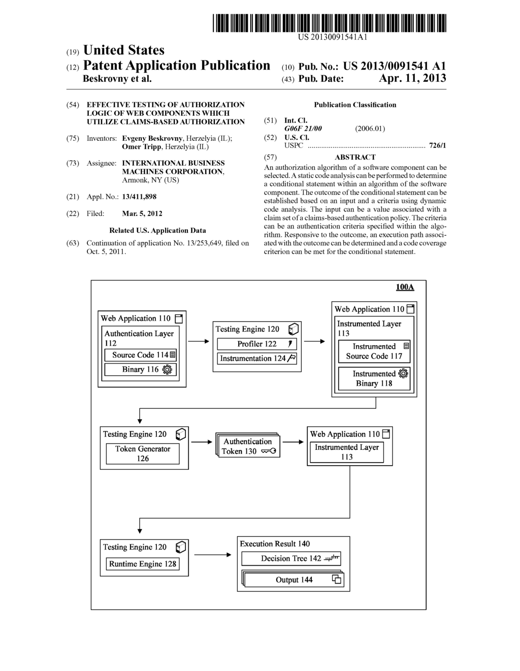 EFFECTIVE TESTING OF AUTHORIZATION LOGIC OF WEB COMPONENTS WHICH UTILIZE     CLAIMS-BASED AUTHORIZATION - diagram, schematic, and image 01