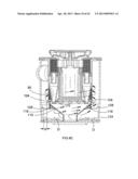 MOTOR, FAN AND CYCLONIC SEPARATION APPARATUS ARRANGEMENT FOR A VACUUM     CLEANER diagram and image