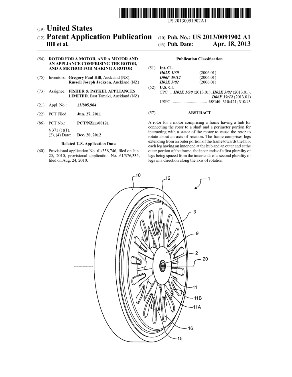 ROTOR FOR A MOTOR, AND A MOTOR AND AN APPLIANCE COMPRISING THE ROTOR, AND     A METHOD FOR MAKING A ROTOR - diagram, schematic, and image 01