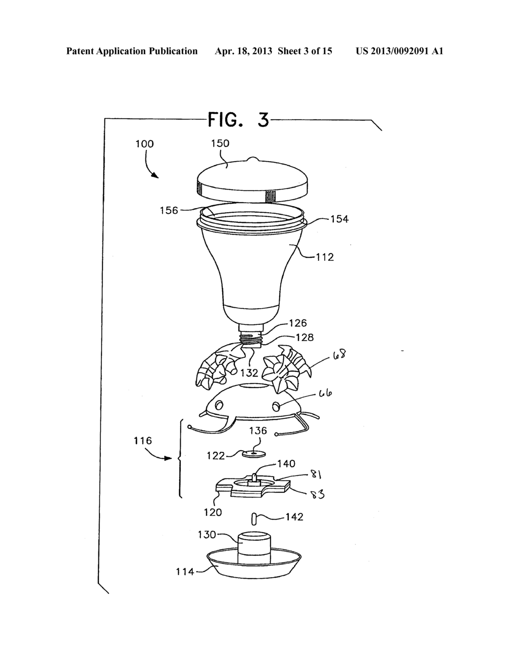 TOP-FILL HUMMINGBIRD FEEDER WITH FLOAT VALVE BASE CLOSURE MECHANISM - diagram, schematic, and image 04