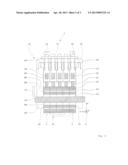 PRESSURE APPLICATION ROLLER UNIT FOR THE LAYING DOWN OF PRE-IMPREGNATED     FIBRE STRIPS ON A SURFACE, AND ALSO A LAYING DOWN DEVICE diagram and image