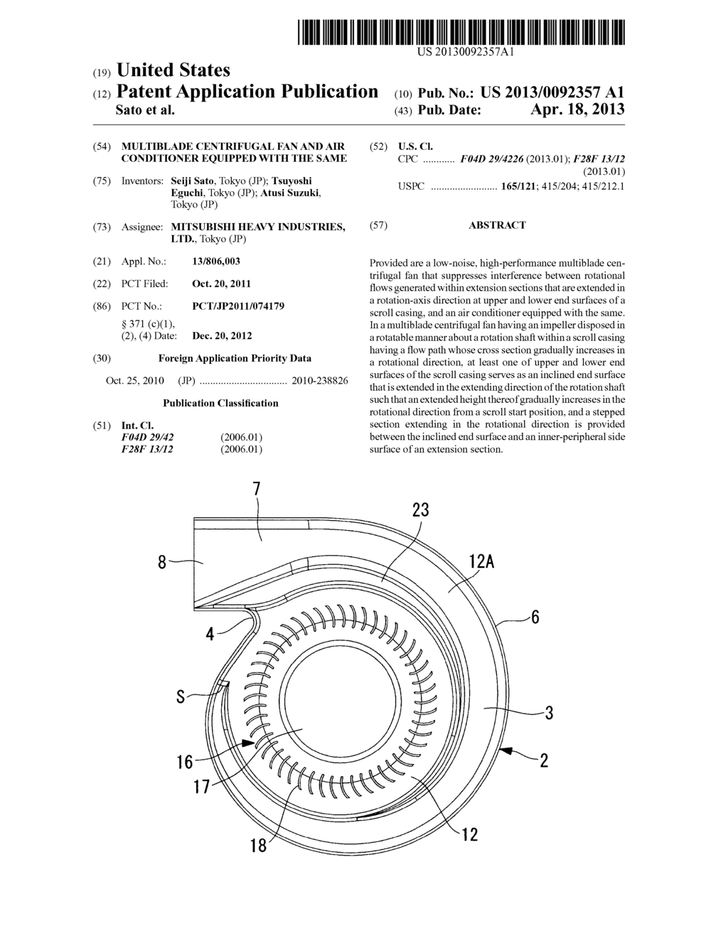 MULTIBLADE CENTRIFUGAL FAN AND AIR CONDITIONER EQUIPPED WITH THE SAME - diagram, schematic, and image 01