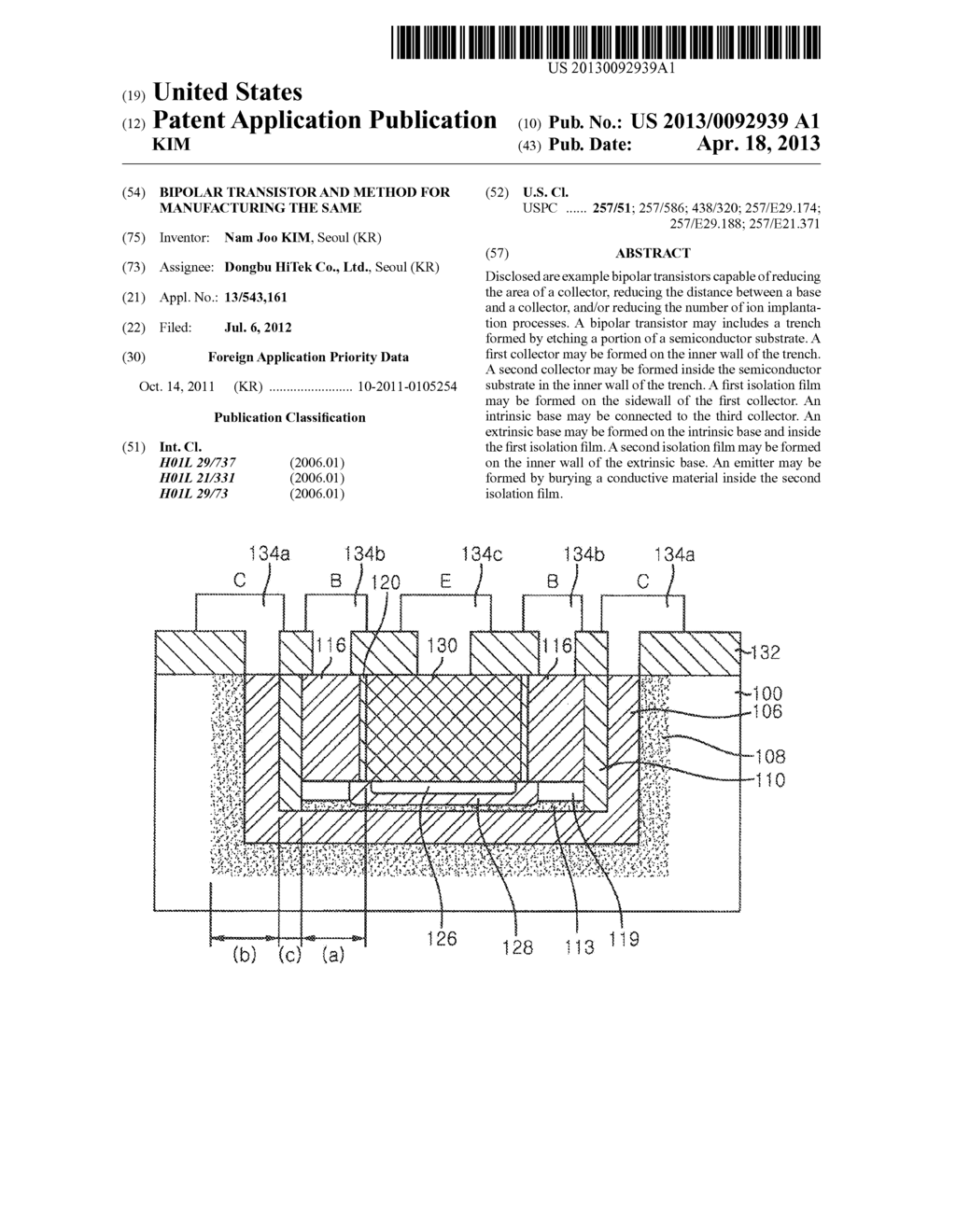 BIPOLAR TRANSISTOR AND METHOD FOR MANUFACTURING THE SAME - diagram, schematic, and image 01