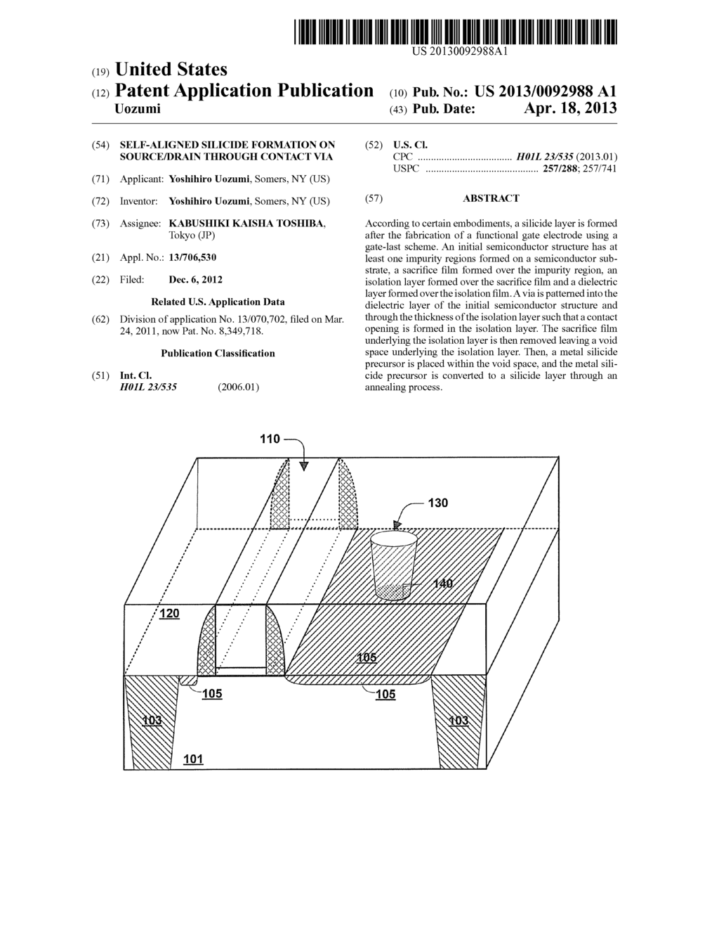 SELF-ALIGNED SILICIDE FORMATION ON SOURCE/DRAIN THROUGH CONTACT VIA - diagram, schematic, and image 01