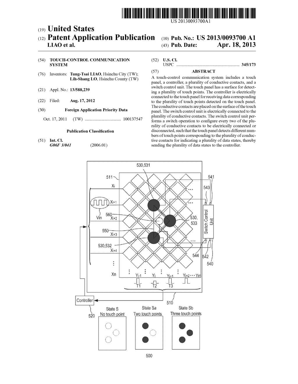 TOUCH-CONTROL COMMUNICATION SYSTEM - diagram, schematic, and image 01