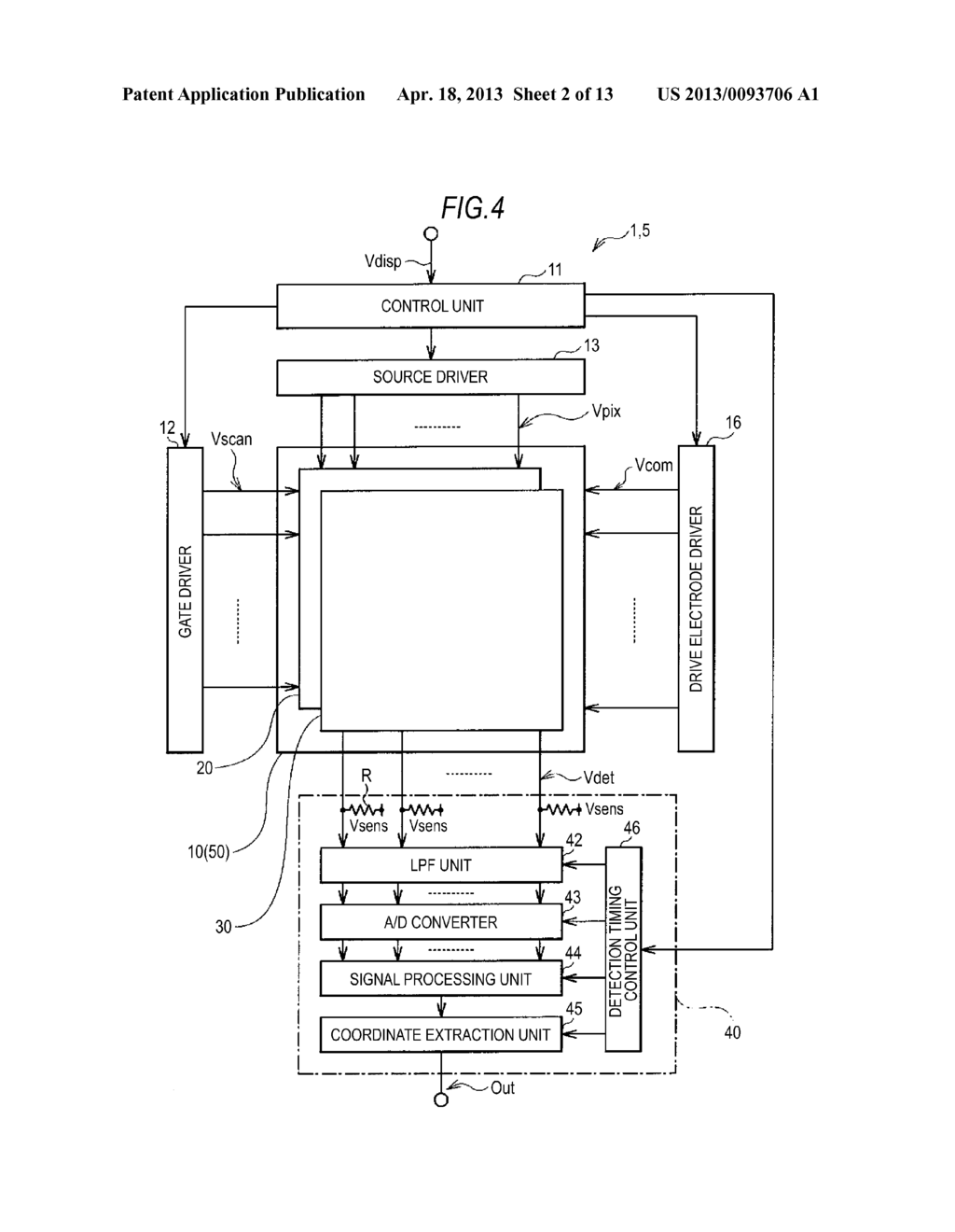 DISPLAY DEVICE, TOUCH DETECTION DEVICE AND ELECTRONIC APPARATUS - diagram, schematic, and image 03