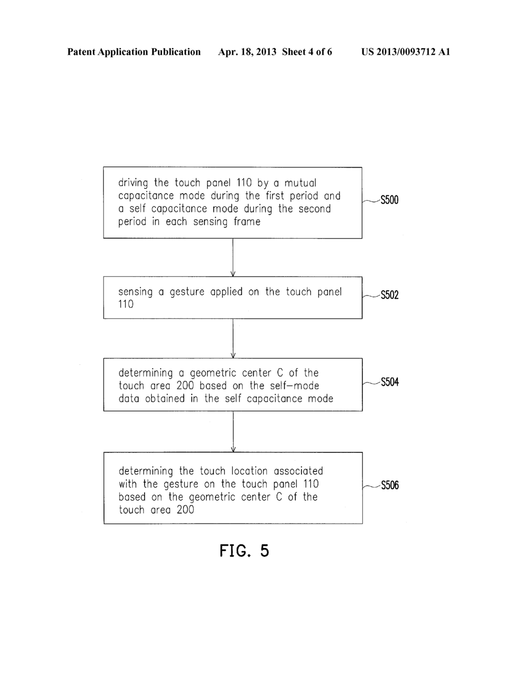 TOUCH SENSING METHOD AND ELECTRONIC APPARATUS USING THE SAME - diagram, schematic, and image 05