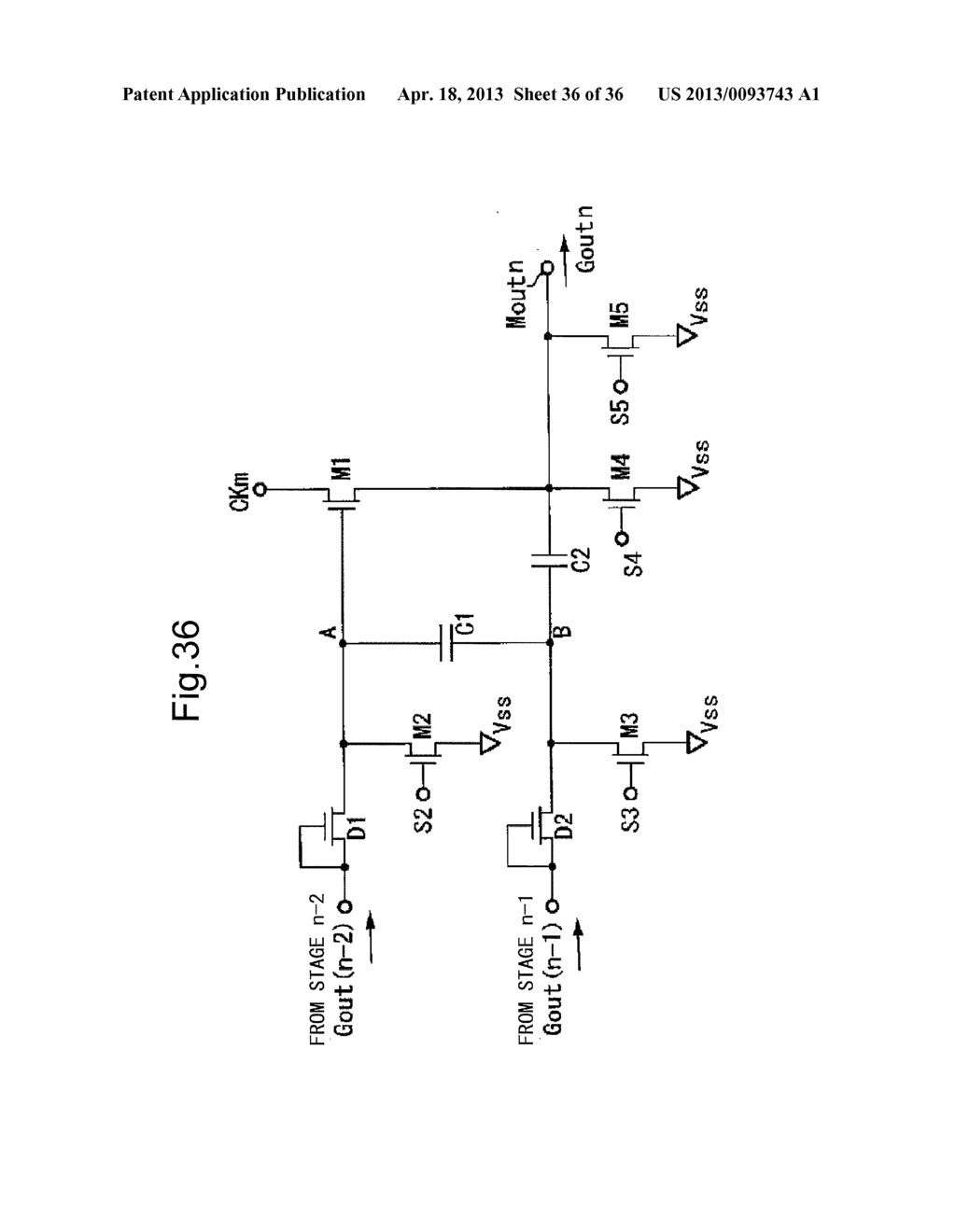 SCANNING SIGNAL LINE DRIVE CIRCUIT AND DISPLAY DEVICE PROVIDED WITH SAME - diagram, schematic, and image 37