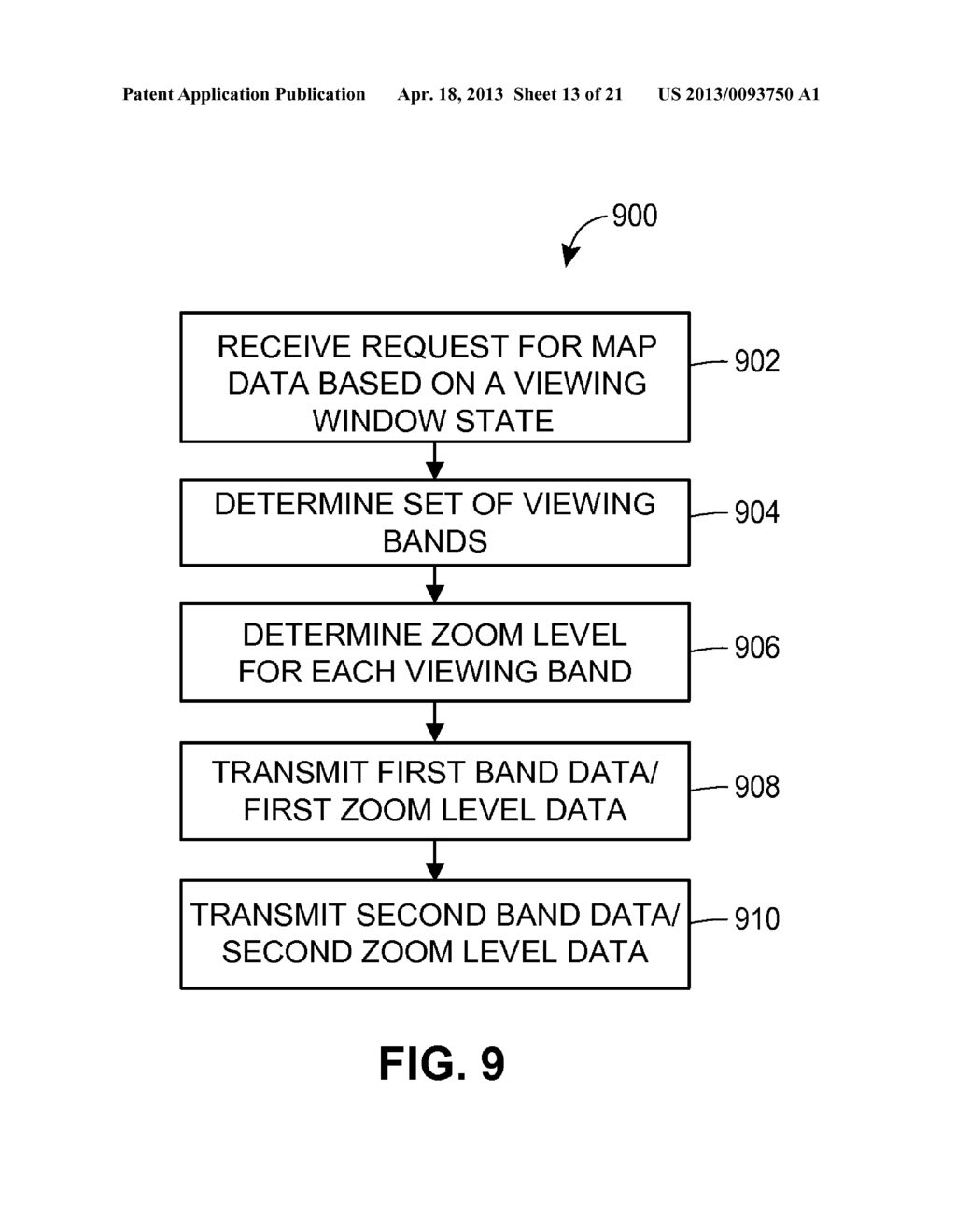 USE OF BANDING TO OPTIMIZE MAP RENDERING IN A THREE-DIMENSIONAL TILT VIEW - diagram, schematic, and image 14