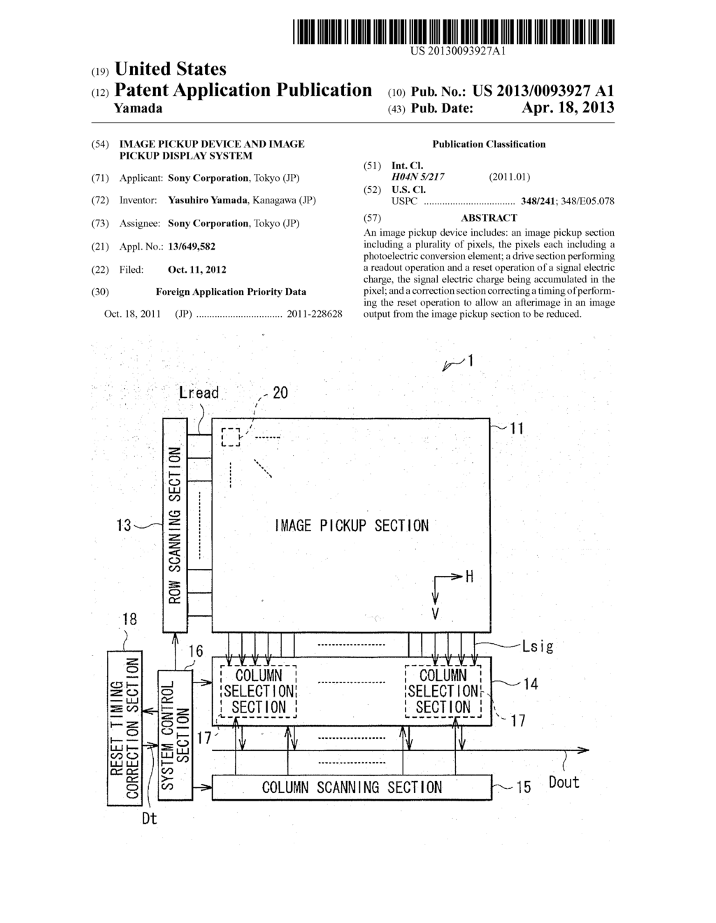 IMAGE PICKUP DEVICE AND IMAGE PICKUP DISPLAY SYSTEM - diagram, schematic, and image 01