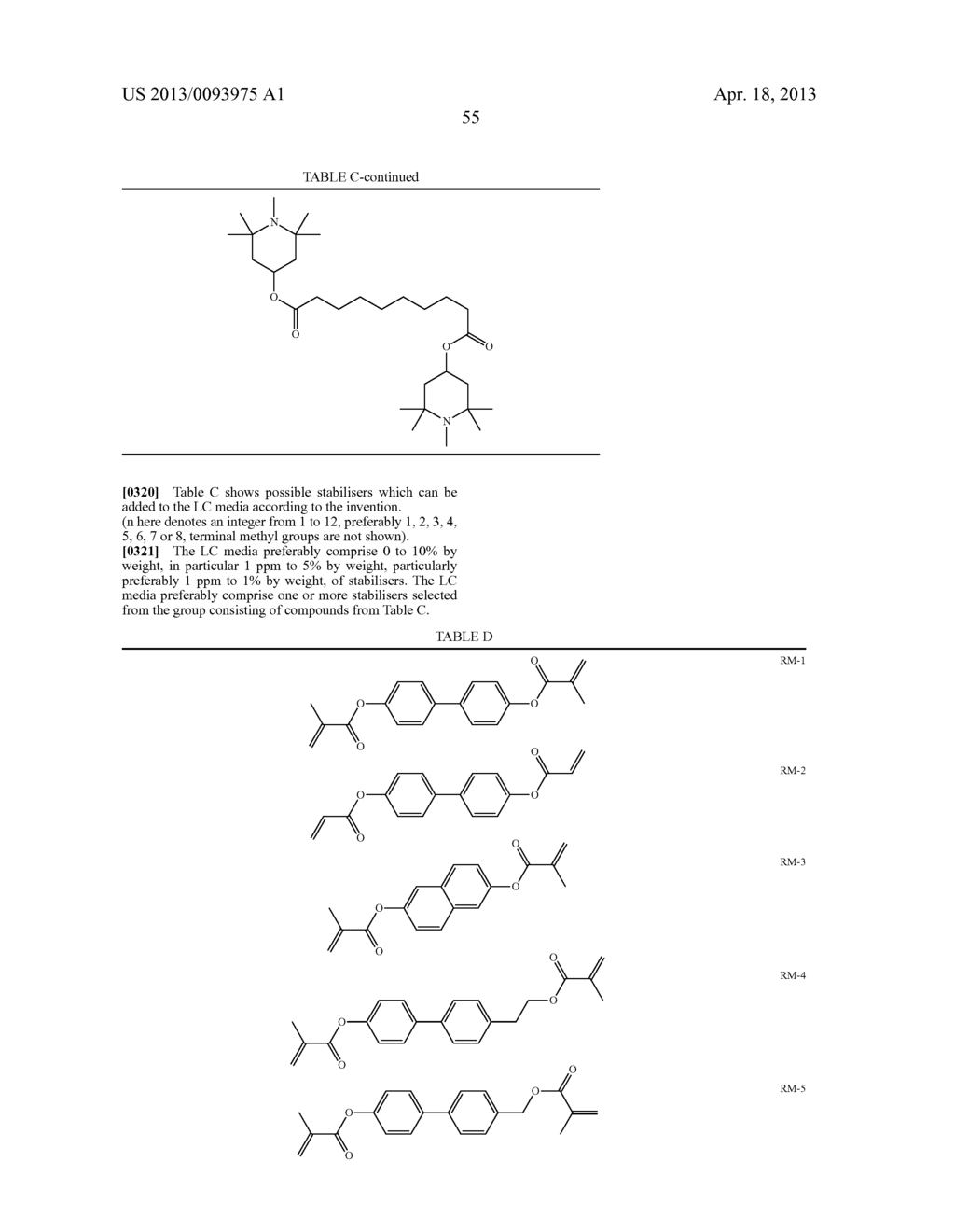 POLYMERIZABLE COMPOUNDS AND USE THEREOF IN LIQUID CRYSTAL DISPLAYS - diagram, schematic, and image 56