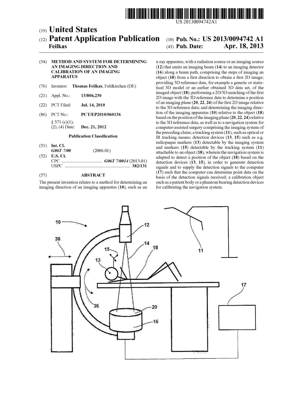 METHOD AND SYSTEM FOR DETERMINING AN IMAGING DIRECTION AND CALIBRATION OF     AN IMAGING APPARATUS - diagram, schematic, and image 01