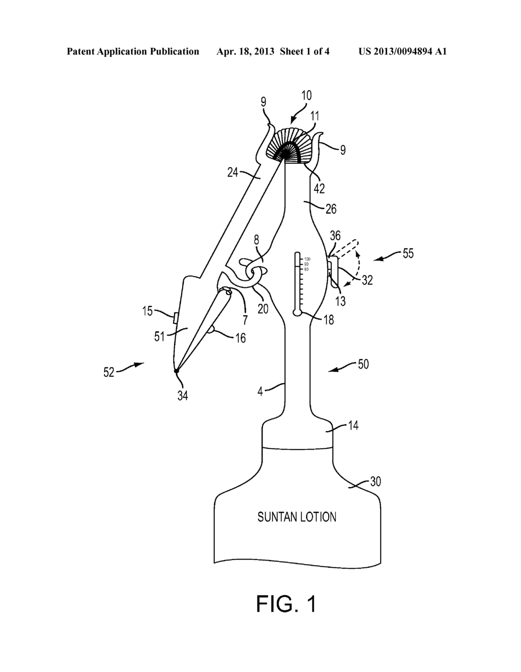 Suntan oil applicator - diagram, schematic, and image 02