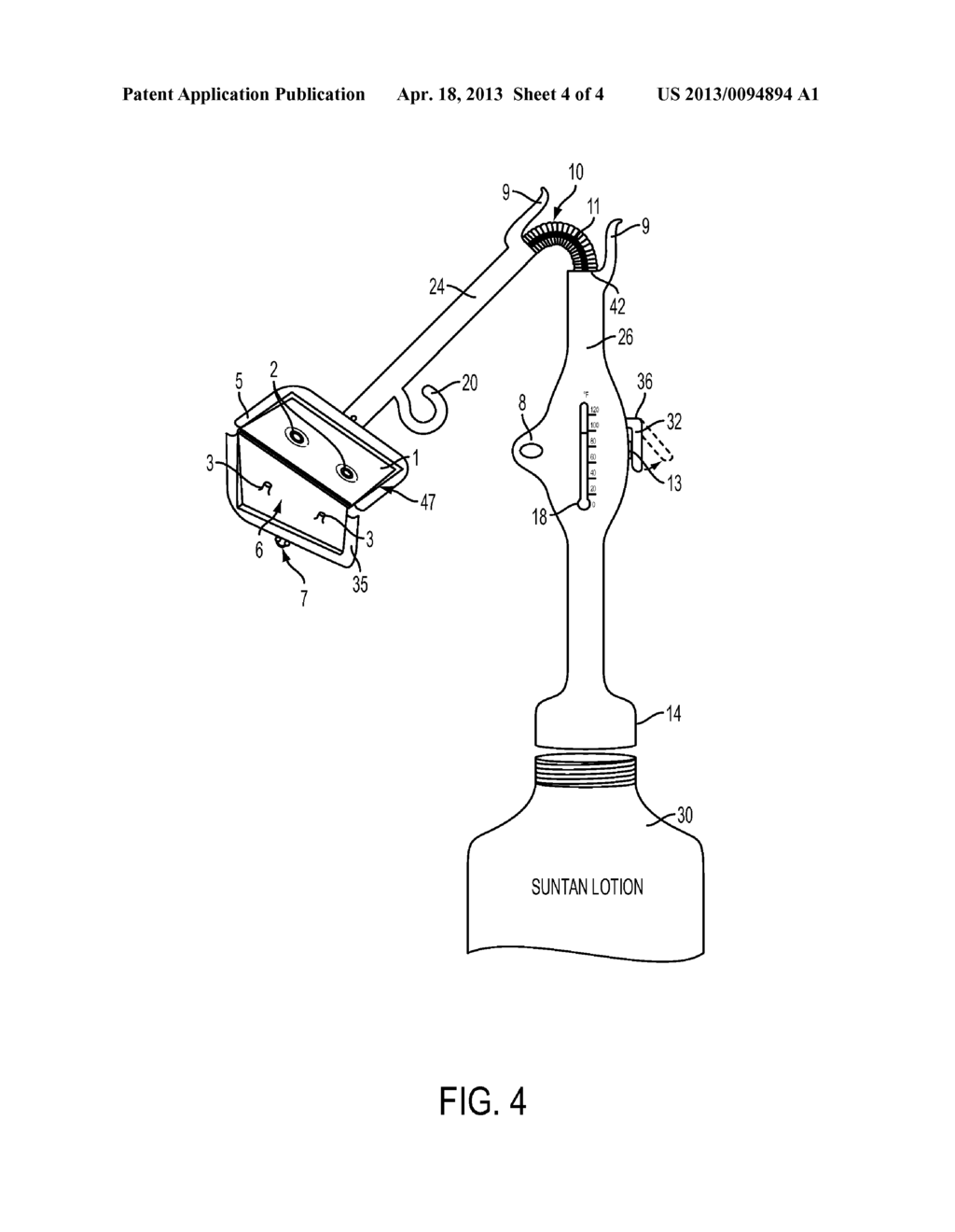 Suntan oil applicator - diagram, schematic, and image 05