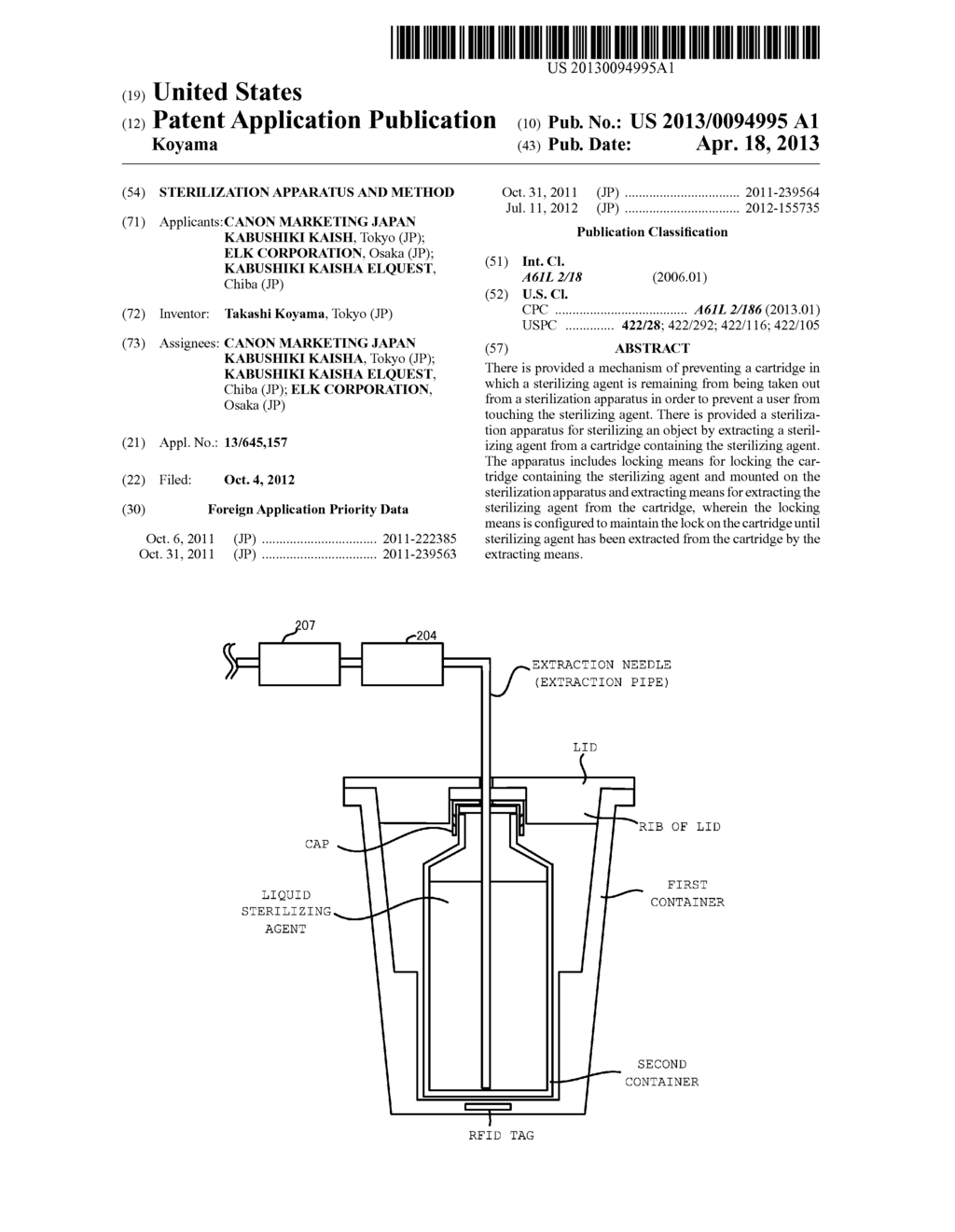 STERILIZATION APPARATUS AND METHOD - diagram, schematic, and image 01