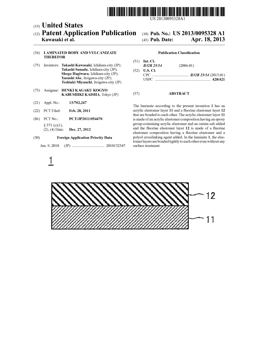 LAMINATED BODY AND VULCANIZATE THEREFOR - diagram, schematic, and image 01