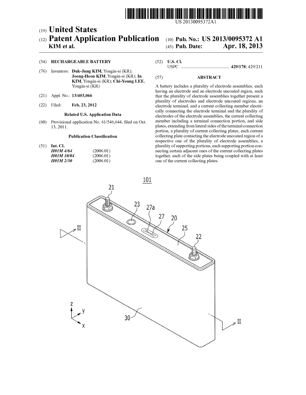 RECHARGEABLE BATTERY - diagram, schematic, and image 01