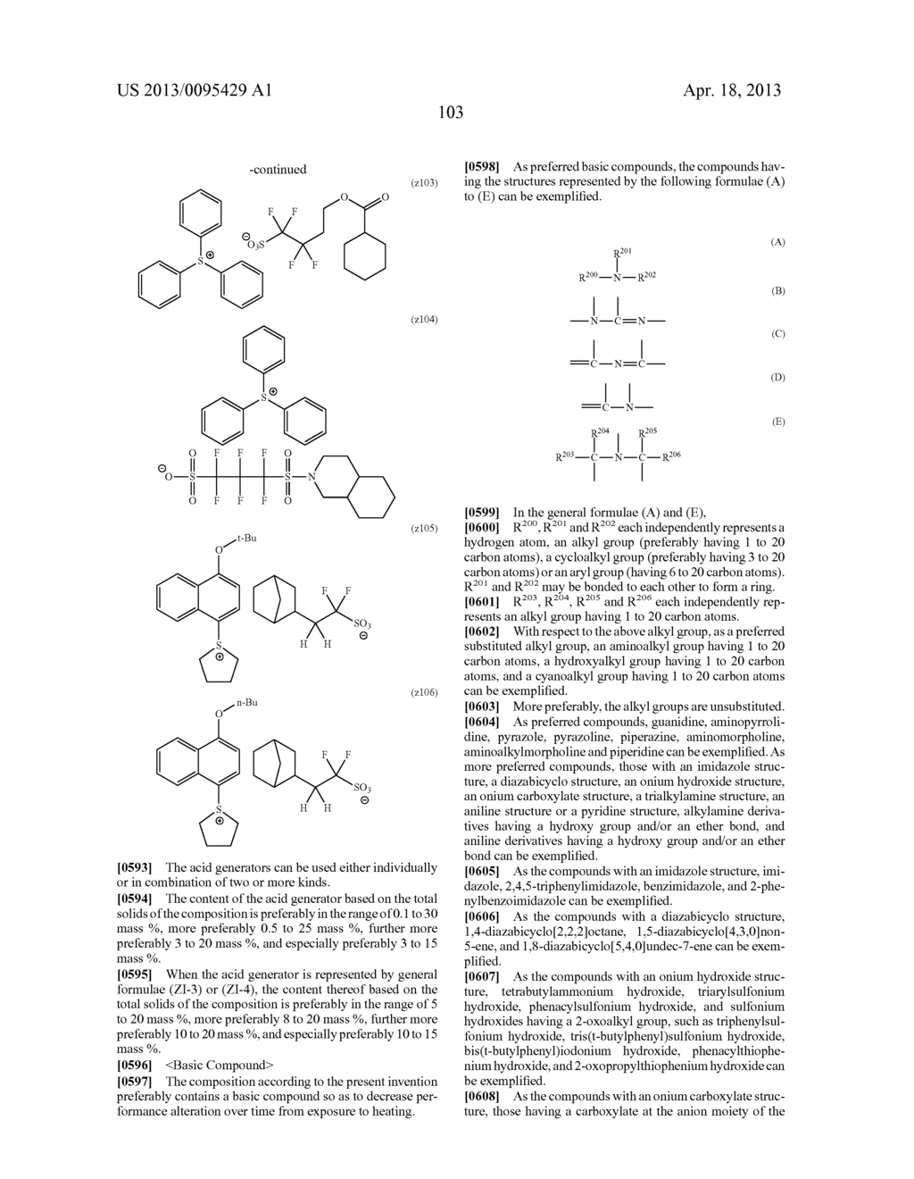 ACTINIC-RAY- OR RADIATION-SENSITIVE RESIN COMPOSITION AND METHOD OF     FORMING PATTERN USING THE SAME - diagram, schematic, and image 104