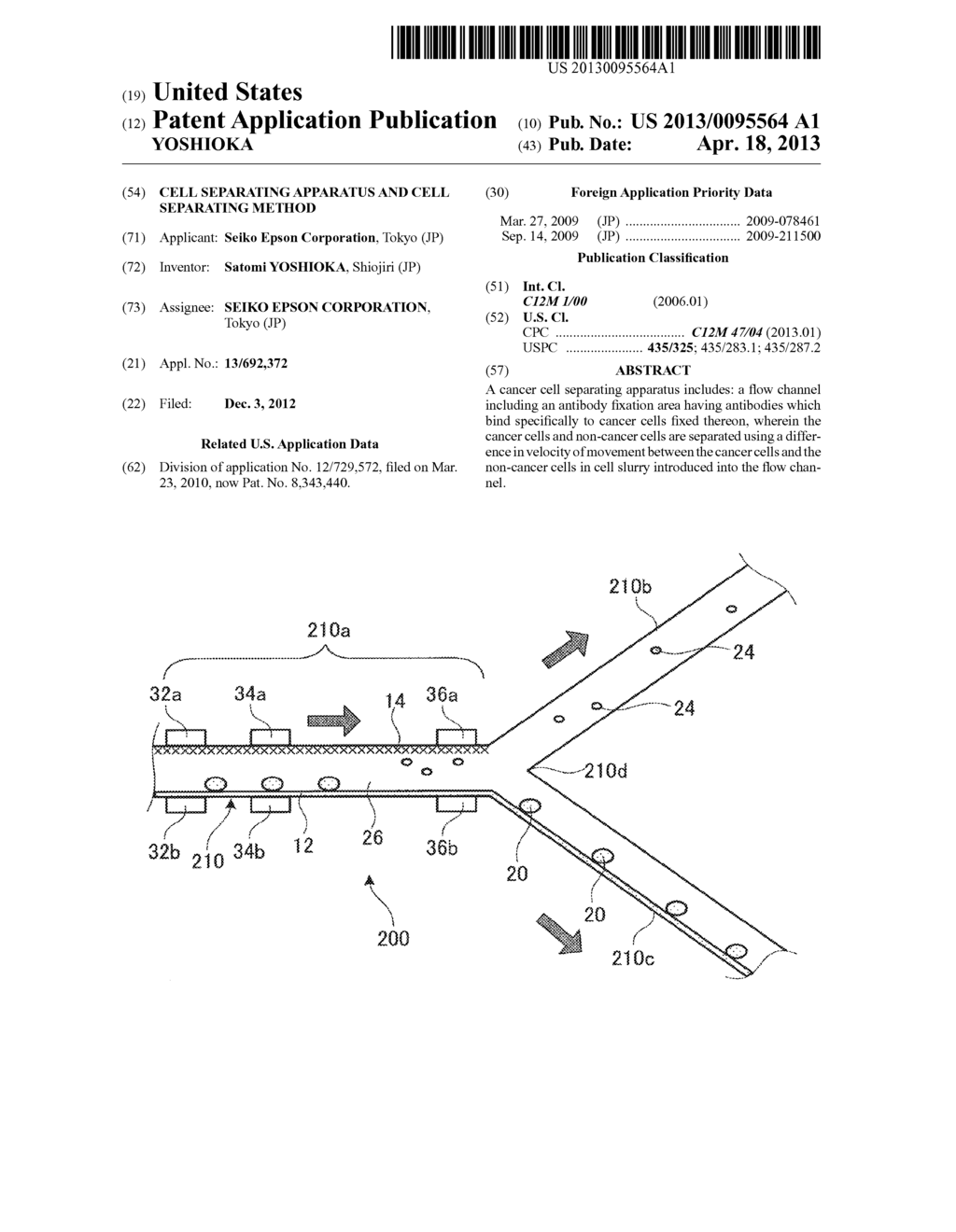 CELL SEPARATING APPARATUS AND CELL SEPARATING METHOD - diagram, schematic, and image 01