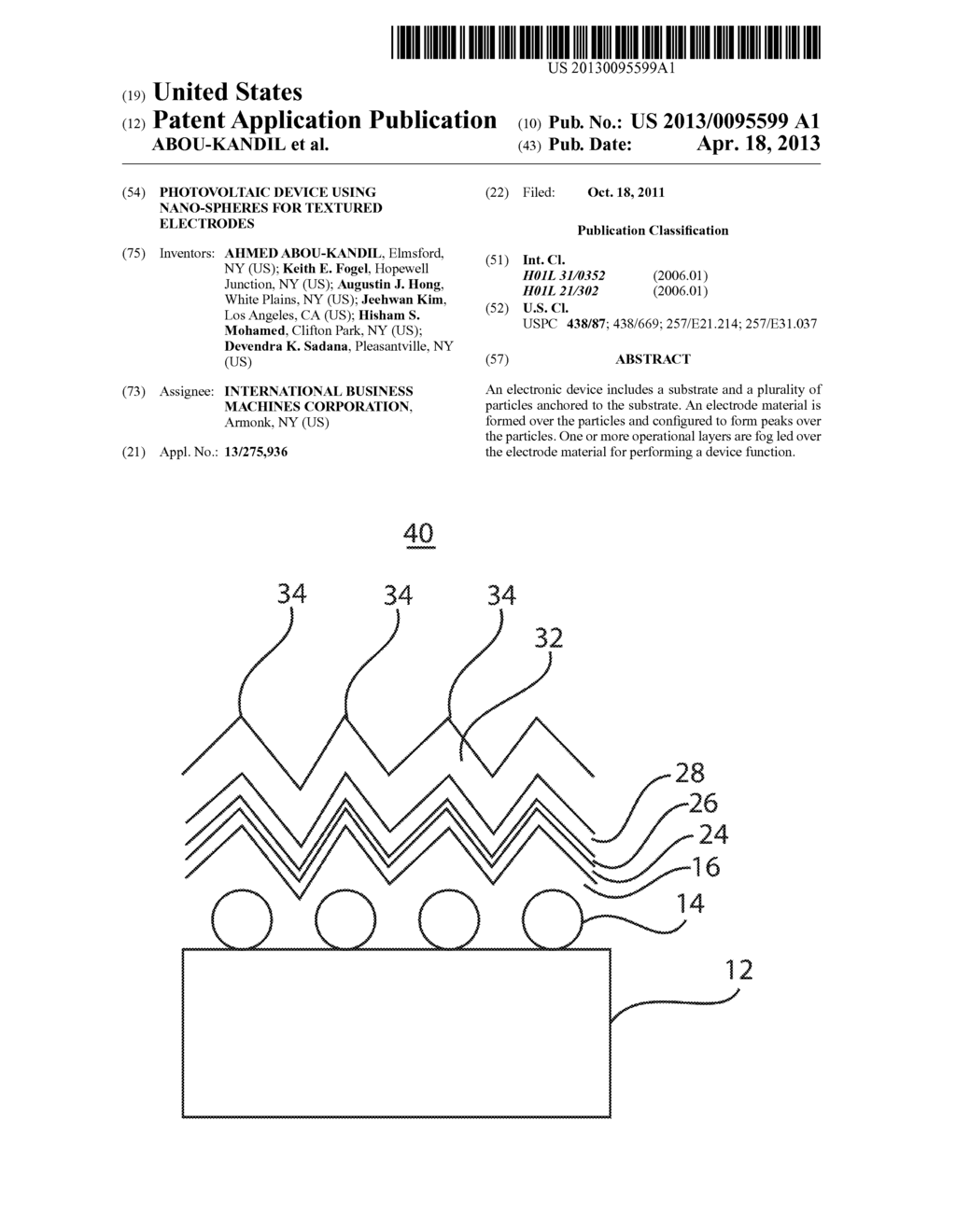 PHOTOVOLTAIC DEVICE USING NANO-SPHERES FOR TEXTURED ELECTRODES - diagram, schematic, and image 01