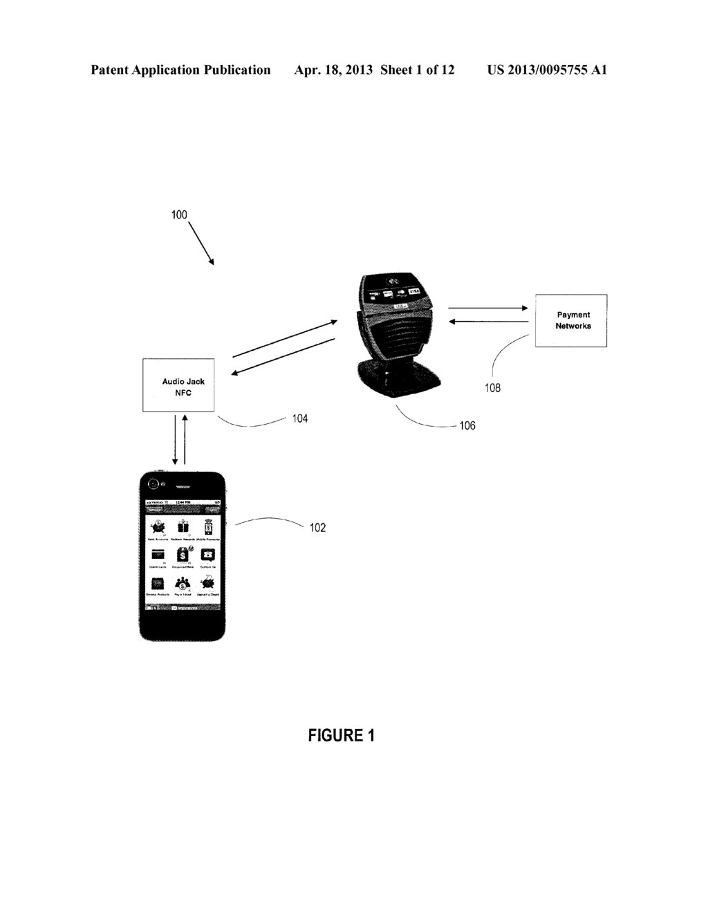 SYSTEM AND METHOD FOR PROVIDING CONTACTLESS PAYMENT WITH A NEAR FIELD     COMMUNICATIONS ATTACHMENT - diagram, schematic, and image 02