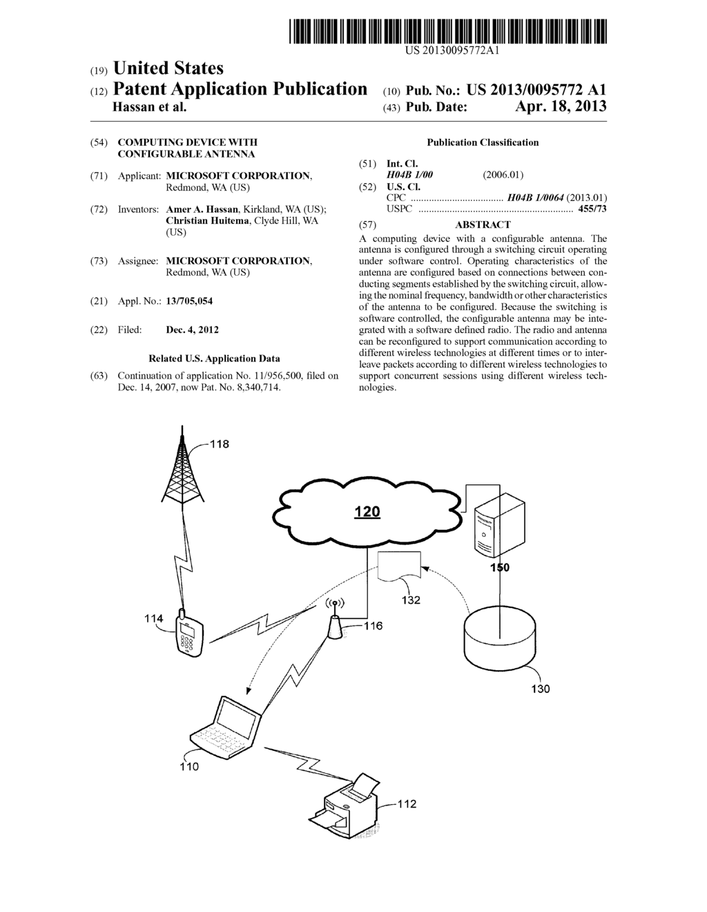 COMPUTING DEVICE WITH CONFIGURABLE ANTENNA - diagram, schematic, and image 01