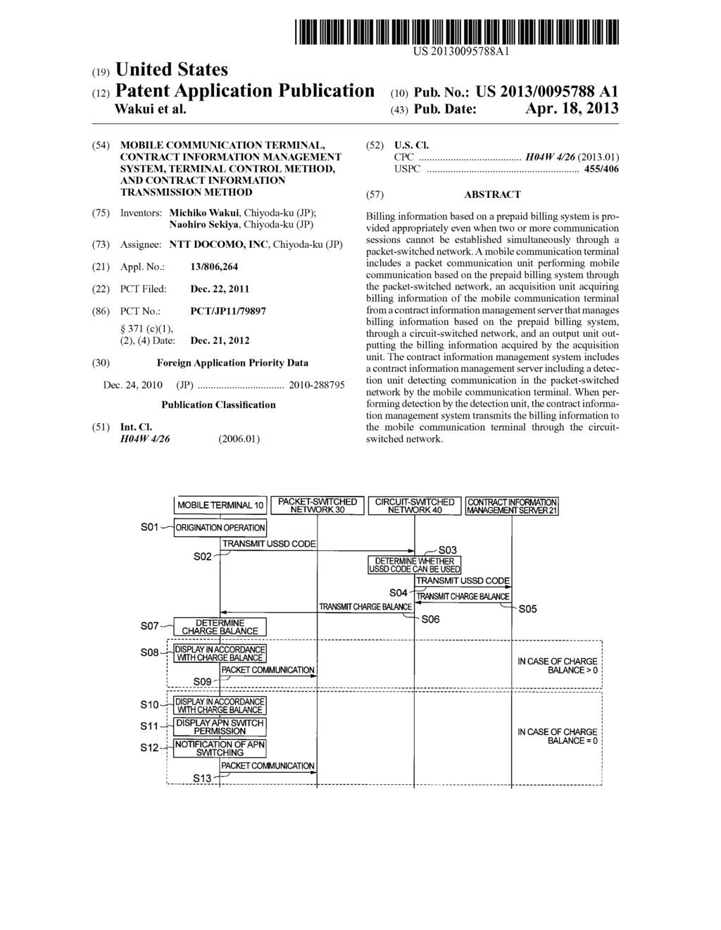 MOBILE COMMUNICATION TERMINAL, CONTRACT INFORMATION MANAGEMENT SYSTEM,     TERMINAL CONTROL METHOD, AND CONTRACT INFORMATION TRANSMISSION METHOD - diagram, schematic, and image 01