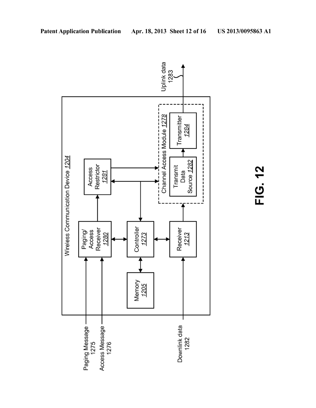 RESTRICTING ACCESS OF A WIRELESS COMMUNICATION DEVICE TO A COMMUNICATION     CHANNEL - diagram, schematic, and image 13