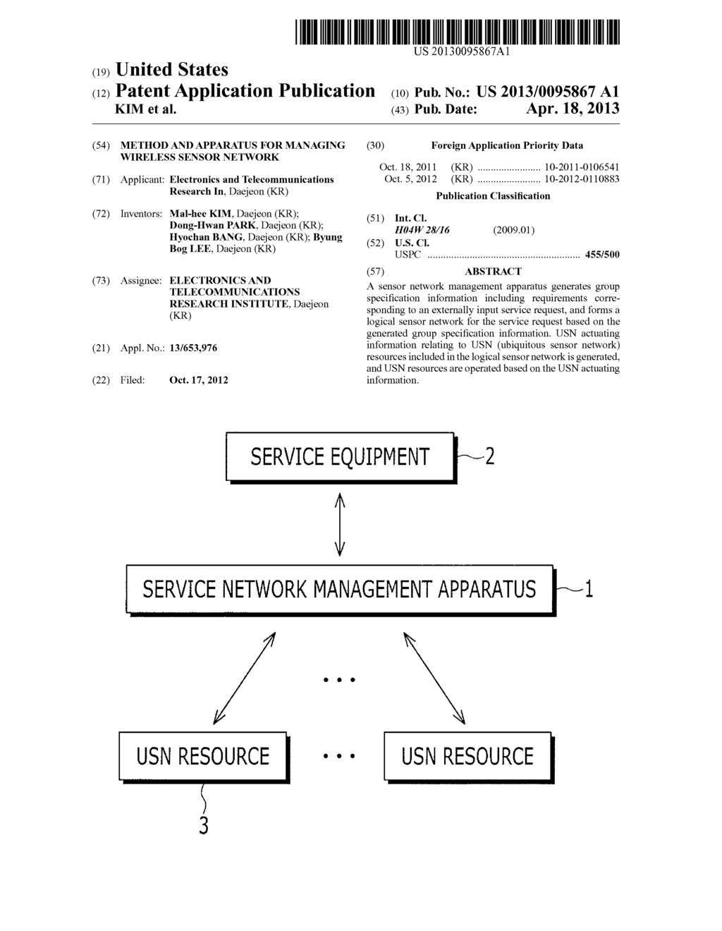 METHOD AND APPARATUS FOR MANAGING WIRELESS SENSOR NETWORK - diagram, schematic, and image 01