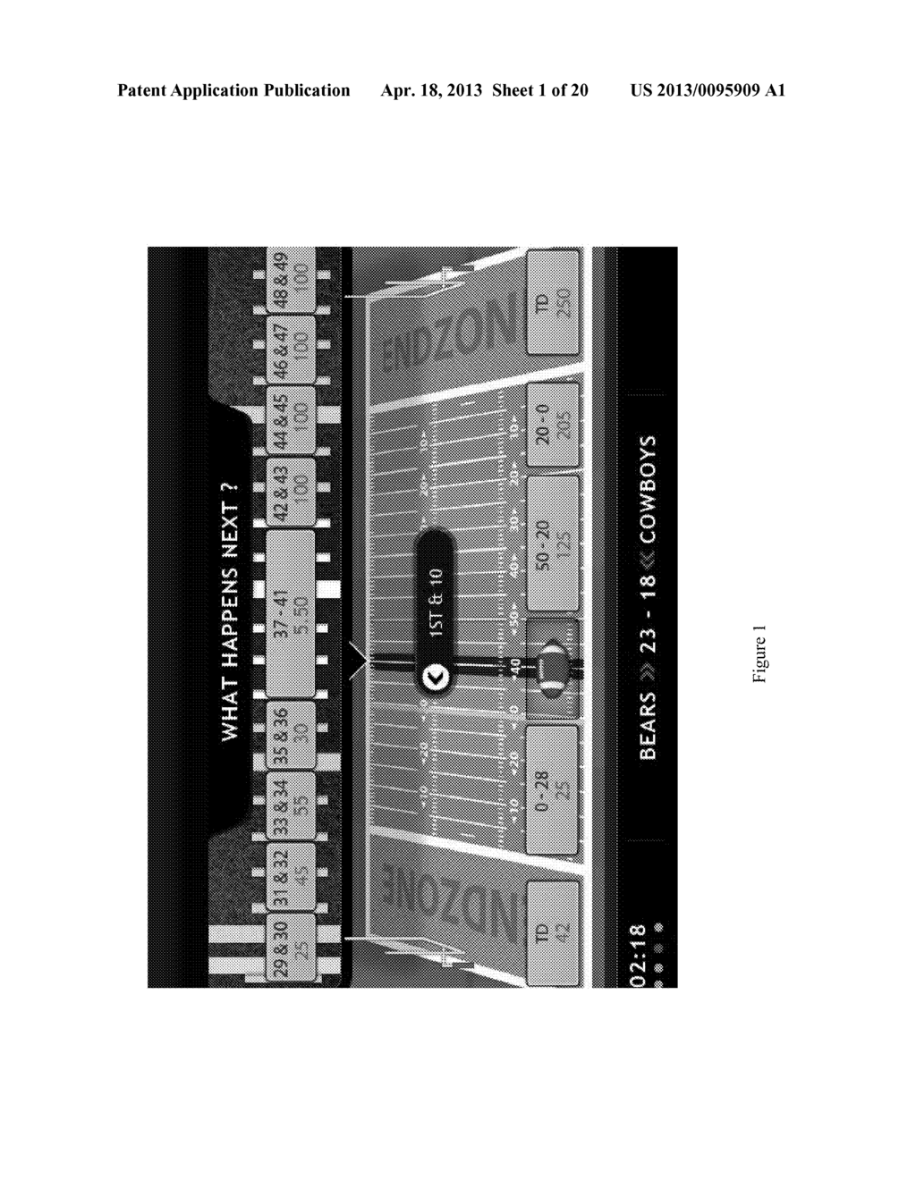 METHOD FOR PLAYING A SPORTS GAME, AND A GAMING DEVICE - diagram, schematic, and image 02