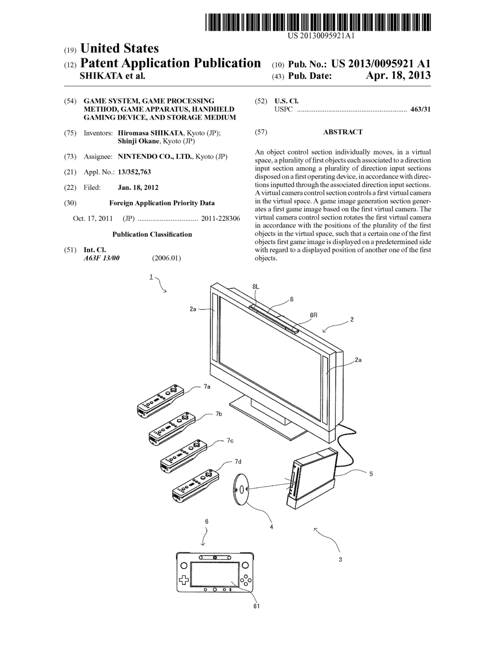 GAME SYSTEM, GAME PROCESSING METHOD, GAME APPARATUS, HANDHELD GAMING     DEVICE, AND STORAGE MEDIUM - diagram, schematic, and image 01