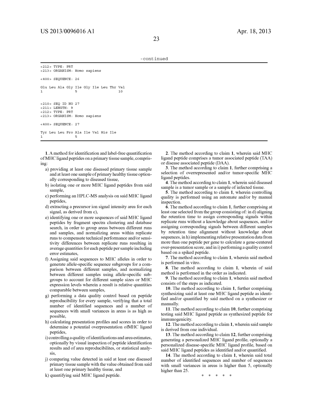 METHOD FOR DIFFERENTIALLY QUANTIFYING NATURALLY PROCESSED HLA-RESTRICTED     PEPTIDES FOR CANCER, AUTOIMMUNE AND INFECTIOUS DISEASES IMMUNOTHERAPY     DEVELOPMENT - diagram, schematic, and image 36