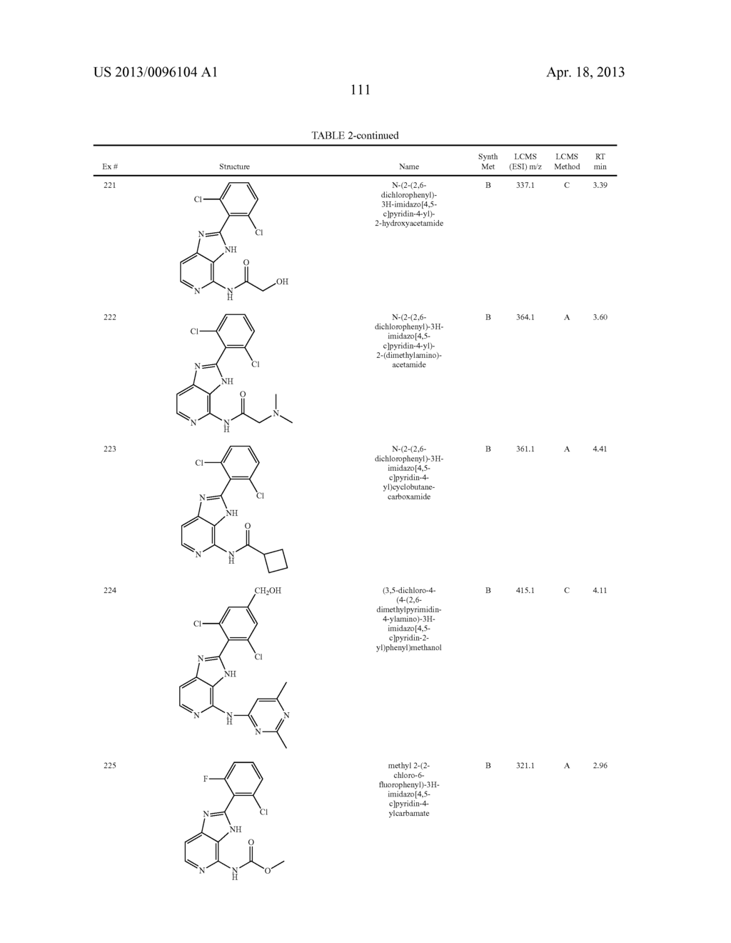 IMIDAZOPYRIDINE COMPOUNDS, COMPOSITIONS AND METHODS OF USE - diagram, schematic, and image 112